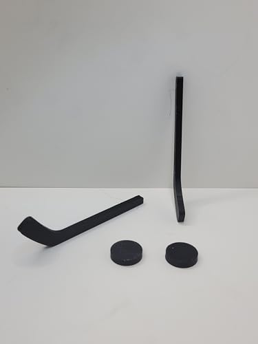 Mini Tabletop Hockey Game with Stick and Puck for Desktop Play Fun Toy for Kids and Adults (2 Black Sticks + 2 Black Pucks) - color: 2 Black Sticks + 2 Black Pucks