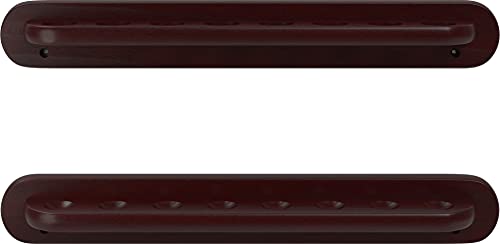 Viper 2-Piece Traditional Wall Mounted Solid Oak Billiard/Pool Cue Rack, Holds 8 Cues - style: Mahogany