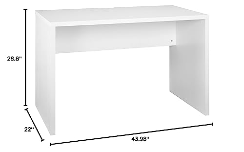 ClosetMaid 43.8 in. W Home Office Desk for Computer Laptop, Writing, Study with Modern, Simple Style, White Finish, 44" W x 22" D - color: White, style: Rectangle Desk