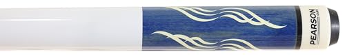 PEARSON P-58 Two-Piece Billiards Pool Cue Stick w/White Gloss Grip - Available in Red/Blue/Grey - color: Blue, size: 18 oz