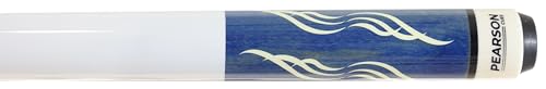 PEARSON P-58 Two-Piece Billiards Pool Cue Stick w/White Gloss Grip - Available in Red/Blue/Grey - color: Blue, size: 20 oz