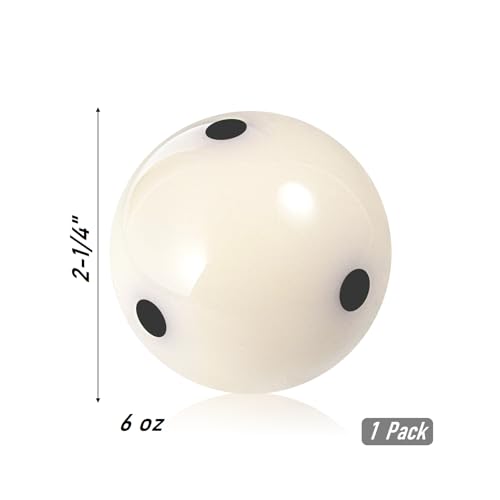 Pro-Cup Pool Cue Ball 2 1/4" 6 Black Dots AAA-Grade Regulation Size Pool Billiard Training Cue Ball(1 Pack)