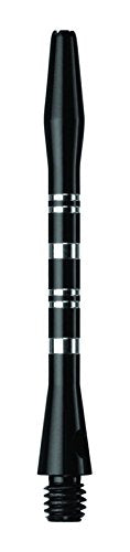 US Darts Black Striped Aluminum Dart Shafts - 3 Sets (9 shafts), 2BA Medium (2 inch), + O'rings