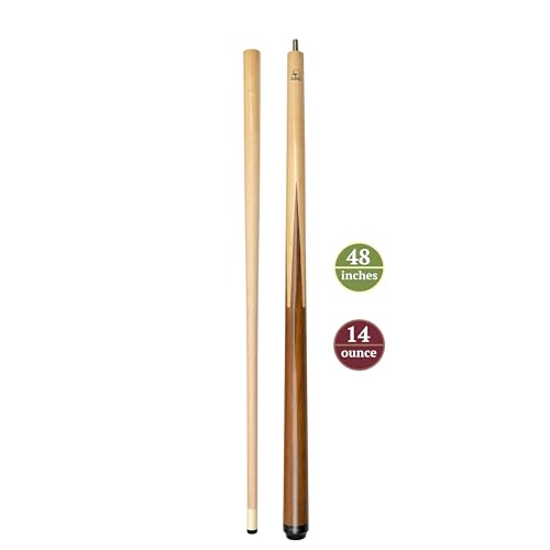 ASKA Short Pool Cue Stick, Wrapless Sneaky Pete Maple Billiard Cue, 13mm Tip, 5/16x18 Joint, Multiple Sizes for Tight Spaces & Difficult Shots - size: 48"