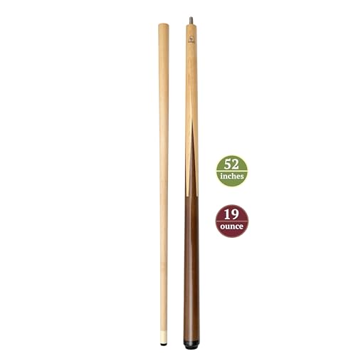 ASKA Short Pool Cue Stick, Wrapless Sneaky Pete Maple Billiard Cue, 13mm Tip, 5/16x18 Joint, Multiple Sizes for Tight Spaces & Difficult Shots - size: 52"
