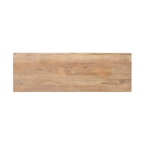 Pemberly Row Transitional Mango Wood Two Door Cabinet, Natural Brown Finish, 60" w x 20" d x 34" h, Handcrafted Storage Sideboard for Dining Room, Entryway, or Living Room