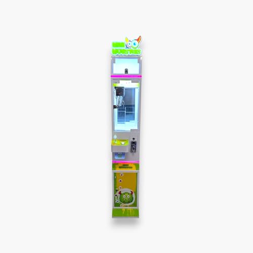 Mini Monsters Claw Machine – Compact Unlock the Prize Crane Machine with LED Light Box, Adjustable Win Rate & Cashless Payment – Arcade & Retail Ready (6, Coin Acceptor)