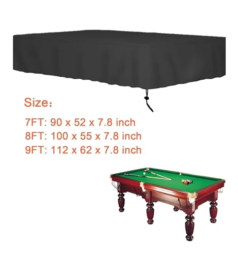 Billiard Table Cover - Dust Cover for 7FT, 8FT, and 9FT Pool Tables - Protects Against Dust and Damage