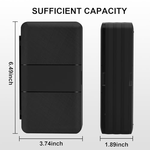 QuoLumPIA 96 Game Case - for Nintendo Switch 2/OLED/Lite Cartridge storage with 96 Game Card Slots & 160 Micro SD Card Slots, Black, Hard Shell, Silicone Lining, Magnetic snap, Travel, Gift, Party - size: 96