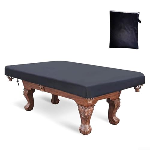 Waterproof 210D Oxford Billiard Pool Table Cover, with Adjustable Drawstring for 7ft 8ft 9ft Tables, All-Weather Dustproof/Snow Protection, Fits Most Snooker, Pool Tables, Outdoor Furniture(black 7FT) - size: black 7FT