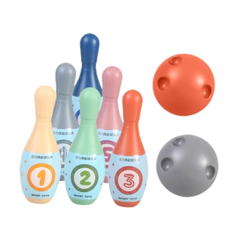 Children's Bowling Set with 6 Pins and - Family Development Game for Activity Toy for The Garden - color: With Number