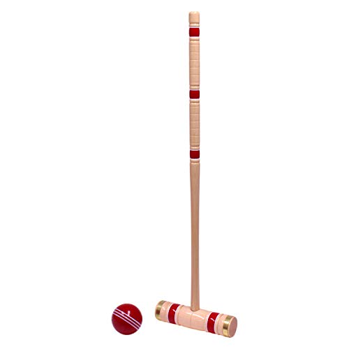 8 Player Croquet Set Amish-Made in Wood Rack with 32" Handles - size: 32" Handles