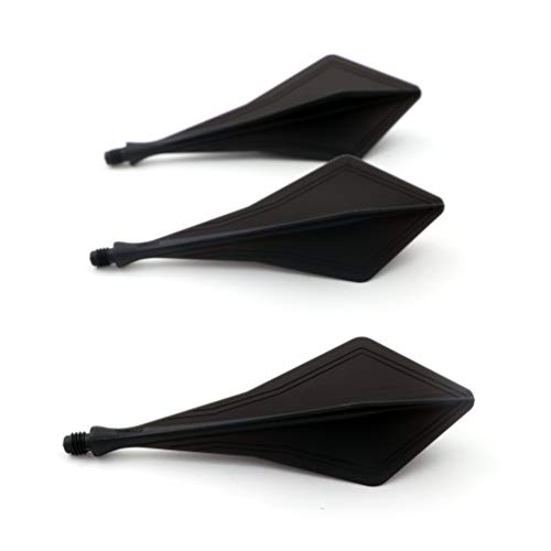 CUESOUL TRAJ AK8 New Integrated Dart Flights and Shafts Wave Shape,Very Slim Dart Flight 3 Sets - color: Diamond Shape-Black