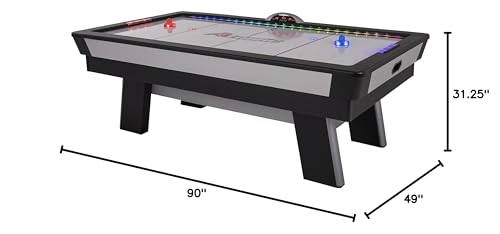 Atomic Top Shelf 7.5’ Air Hockey Table – Arcade Style Table with 120V High‑Power Motor, LED Lumen‑X Lighting, High‑Speed PVC Play Surface & LED Accessories