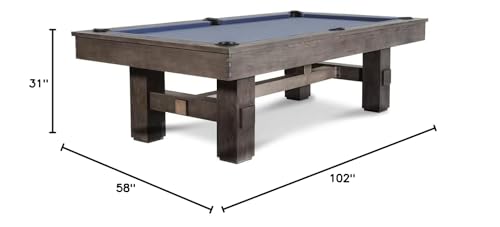 Nixon Billiards - Kemp Slate Billiard Pool Table (Grayson Gray, 7FT and 8FT) - size: 8FT Without Installation