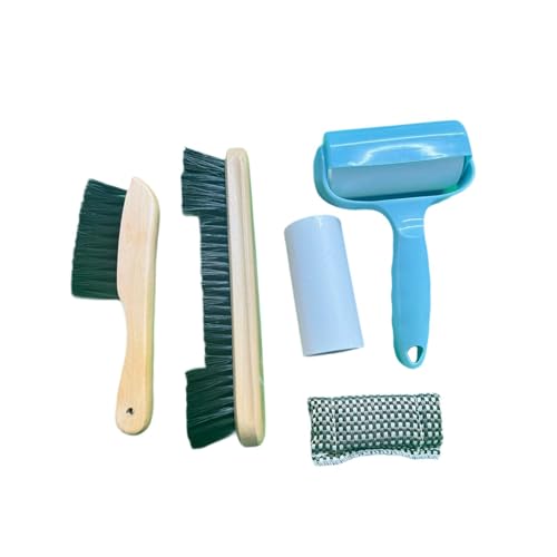 5 Pieces Billiard Cleaning Brush Set Pool Table Cleaner Wooden Handle Felt Cleaner Accessories Roller Multifunctional Tool Suitable for Home Game - color: Wooden
