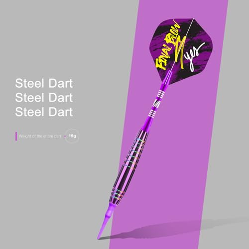 Soft Tip Darts Sets - Soft Tip Darts for Electronic Dartboard Plastic Tip Darts Set with Aluminum Shafts + Extra 3 Dart Flights 3 Replace Plastic Shafts - color: purple