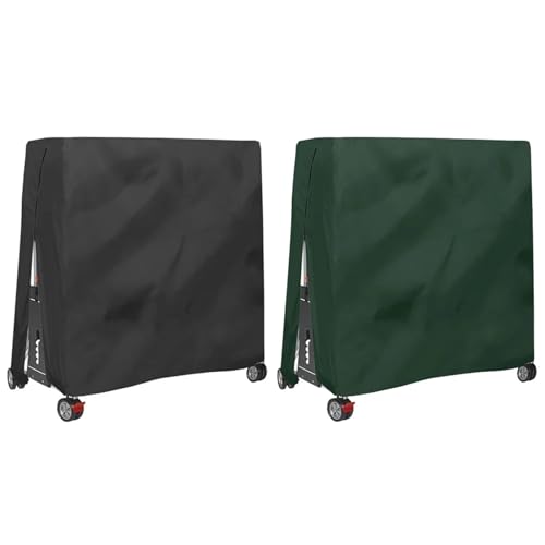 Table Tennis Cover, Indoor Waterproof Dustproof Sunscreen Ping Pong Table Cover Fits Folding Tables All Weather Protection 5.4*2.3*6.1ft(Green)