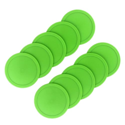 20Pcs Air Hockey Pushers and Pucks Set 64mm Green Lightweight Replacement Hockey Handles for Mini and Full Air Tables Game Room Accessories for Recreational Activities