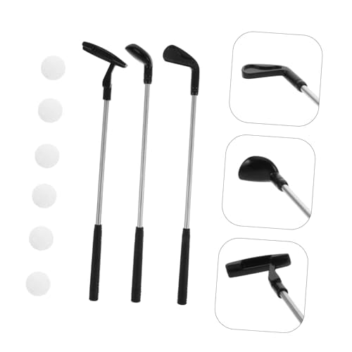 1Set Mini Golf Set of Golf Clubs with Balls Desktop Golf Game for All Ages for Family Fun Dollhouse Decor and Miniature Enthusiasts