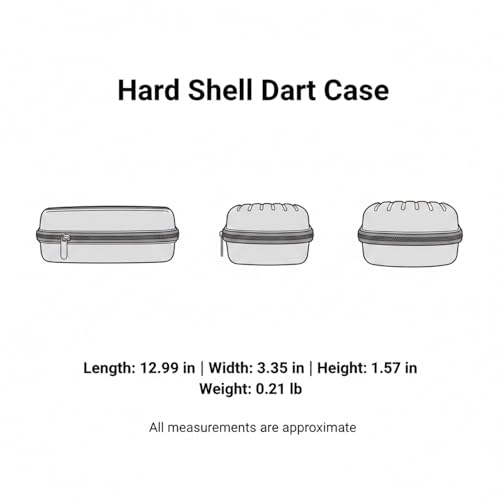 Hard Shell Dart Case for 6 Darts - Protective EVA Carrying Wallet with Fabric Exterior, Compact Storage for Steel or Soft Tip Darts