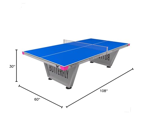 Butterfly Park Outdoor Ping Pong Table | Outdoor Table Tennis Table for Parks, Beaches, Playgrounds | Anti-Glare Weatherproof Ping Pong Top | Outdoor Ping Pong Net | Sturdy Frame with 10 Year Warranty