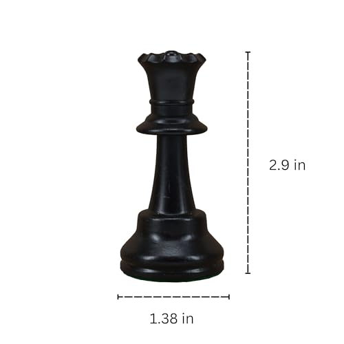 WE Games Replacement Staunton Chess Piece - Dark Queen for Tournament Chess Set, Plastic Chess Piece with Felt Bottom, Classic Design, Replacement Chess Pieces for Chess Set - color: Black Queen
