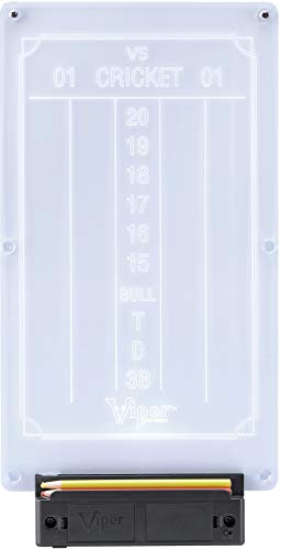 Viper Illumiscore Plus+ See-Through Illuminated Back-Lit Dry Erase Dart Scoreboard, Large (19.50" L x 10.00" W), Black
