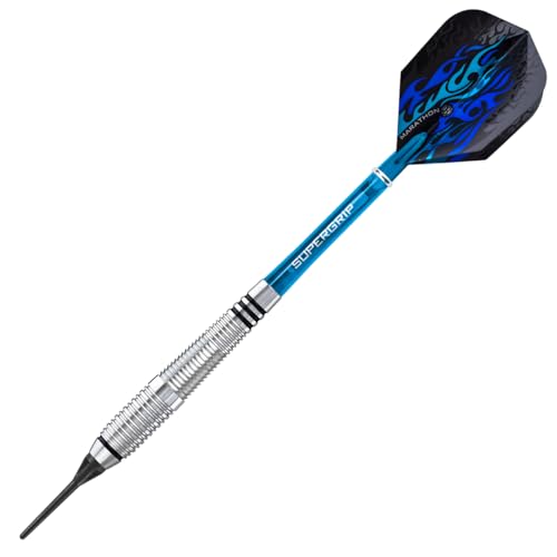 Harrows Blaze INOX Soft Tip Darts Set | Includes Travel Case | 16g & 18g | Supergrip Shafts & 100-Micron Marathon Flights