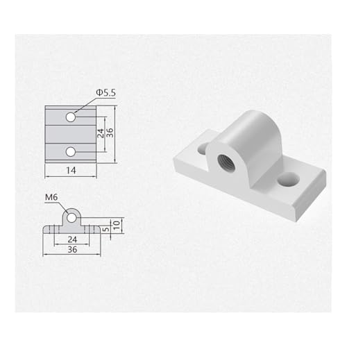 RLECS 4pcs Aluminum Profile Plate Fixer Caster Connector -2020 Semi-Circular Wheel Fixer Set