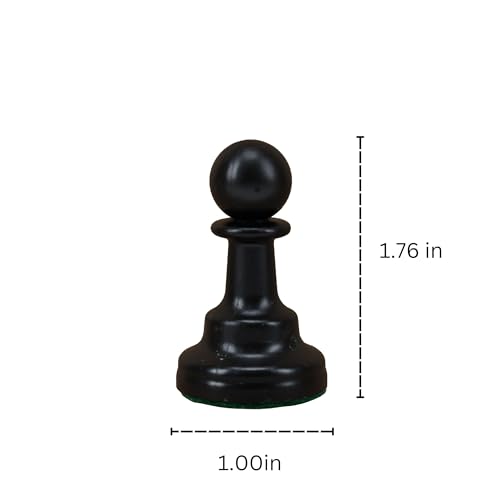 WE Games Replacement Staunton Chess Piece - Dark Pawn for Tournament Chess Set, Plastic Chess Piece with Felt Bottom, Classic Design, Replacement Chess Pieces for Chess Set - color: Black Pawn
