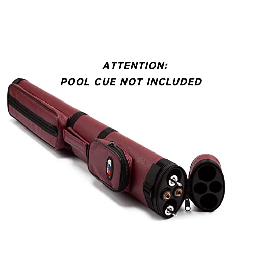 GSE Games & Sports Expert 2x2 Deluxe Hard Billiard Pool Cue Stick Carrying Case, Billiard Cue Case, Billiards Accessories (Several Colors Available) - color: Oval - Burgundy