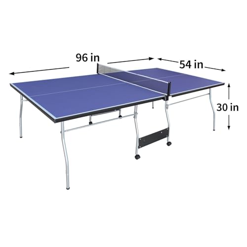 Table Tennis Table, 8 Ft Foldable & Portable Ping Pong Table Set with 2 Table Tennis Paddles, 3 Balls and Net for Indoor Outdoor Game - style: Style B