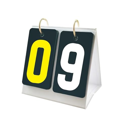 Sports Scoreboard 2 Digit Portable Tabletop Flip Number Scorekeeper PVC Material Smooth Clear Numbers Suitable for Volleyball Baseball