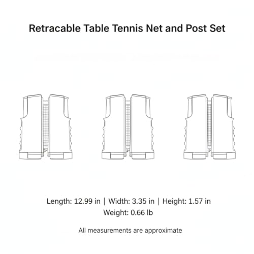Retractable Table Tennis Net and Post Set, Clamp-On Ping Pong Net for Flat Surfaces, Portable ABS Plastic Game Accessory - color: Gold