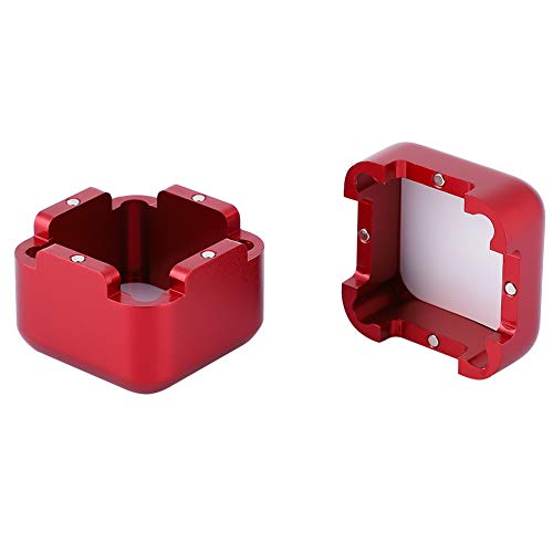 Pool Chalk Holder, Pool Cue Chalk Holder, Red Pool Chalk Cubes, Aluminum Chalk Holder Pool Billiards, Billiard Chalk Holder with Removable Magnetic Cue Stick Chalk Cap (Red)