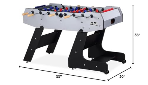 KICK Majesty 55" Folding Foosball Table (Gray) – Foldable Indoor Game Table