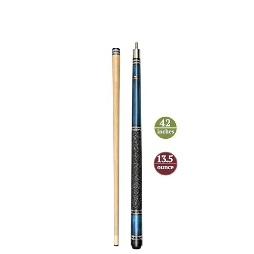 ASKA Pool Cue Stick – Irish Linen Wrap, Decorative Ring Design, Hard Rock Maple Shaft, 13 mm Hard Leather Tip, 5/16x18 Joint, Billiard Cue - size: 42"