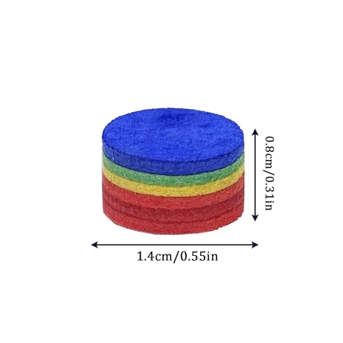 SUPERDIAMOND Pool Cue Tips 14mm, Premium 6-Layer Pig Skin Leather, High Elasticity & Durability Billiard Tips for Pool Sticks and Snooker Cues, Perfect for Professional Players and Beginners - style: Billiard Cue Tips-Rainbow-5pcs