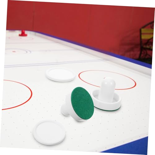 VICASKY Table Ice Hockey Pucks and Replacement Accessories for Home Air Hockey Tables Durable White Mallets with Felt Grip and Pucks for Competitive Game Rooms