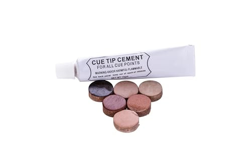 Mizerak Pool Cue Tip Repair Kit – Billiards Kit with Replacement Tips, Cement, Clamp, Chalk & Shaping Tools – Complete Cue Maintenance Set