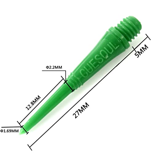 CUESOUL 100 Pieces Soft Tip Points for Soft Tip Darts - color: Green