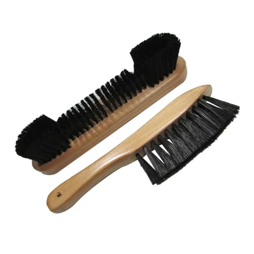 2Pcs Billiard Table Brush Wood Handle Deep Clean Corners Pool Felt Cleaner Rail Set for Pool Tables and Cabinets
