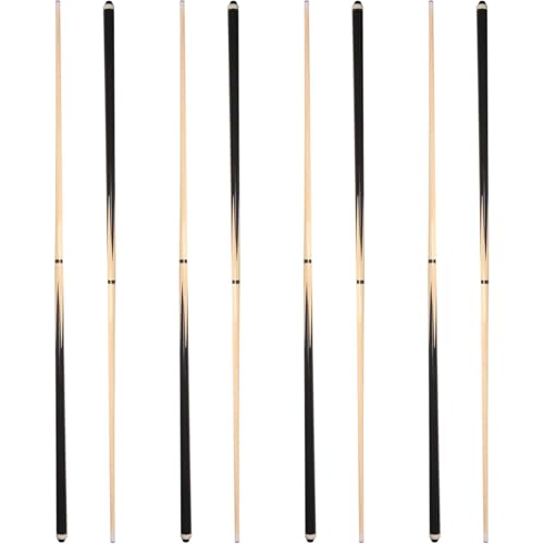 Pool Cue Sticks 58" Wooden Billiard Cues with 13mm Leather Tip 19oz/20oz Set of 4/8 Durable Hard Wood 2-Piece Pool Sticks for House & Bar Use Begginers or Professional - style: 58", 8 Pack