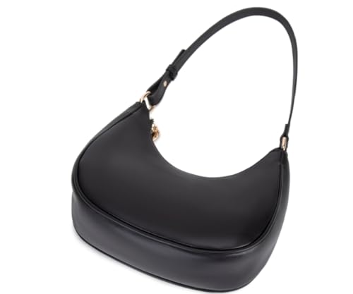 CYHTWSDJ Shoulder Bags for Women, Cute Hobo Tote Handbag Mini Clutch Purse with Zipper Closure - color: Moon Black