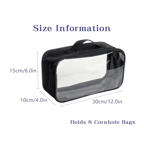 Klmnop 2 Pcs Cornhole Bag Carry Case, Cornhole Carrying Case Holds 8 Bean Bags with Portable Handle for Storage, Transport