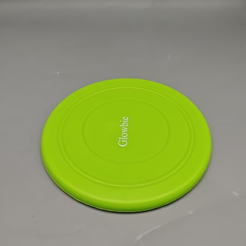 Glowbie Flying Saucers, 18cm Soft Silicone Disc in Green, 65g Lightweight Design, Burr-Free Edge, Flexible & Safe for Outdoor Fitness and Sports Training