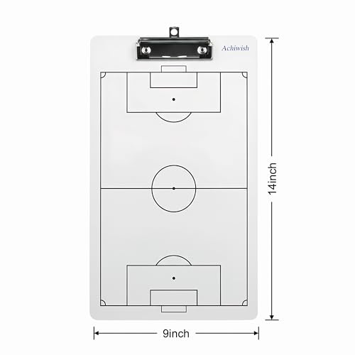 Premium Clipboard for Coaches, Durable Dry Erase WhiteBoard, Simplicity Sharpens Focus, Tactical Coaching Clip Boards, Sporting Goods Clipboards(Soccer) - style: Soccer