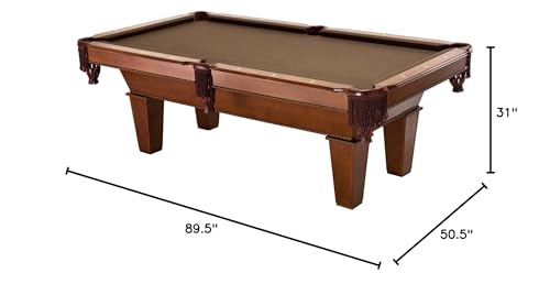 Fat Cat Frisco 7.5 Foot Pool Table, Billiard Table with Accuslate Surface, K66 Bumpers, Oak Finish, Includes Cues and Balls