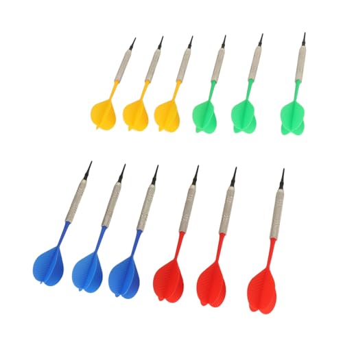 12PCS Soft Tip Darts, Flexible Plastic Safe Design for Beginners and Professionals, with 100 Replacement Tips, for Electronic Plastic Dartboard Games at Home Bar